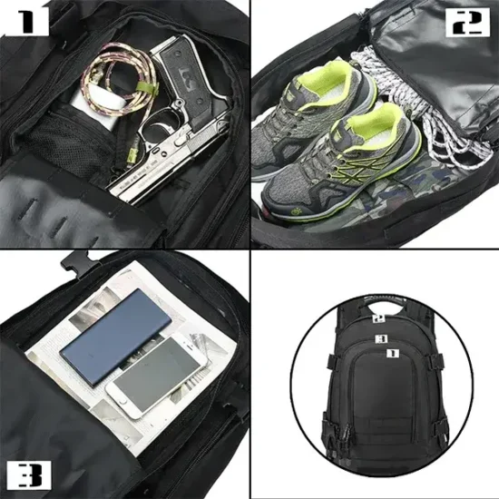 large capacity MOLLE tactical backpack