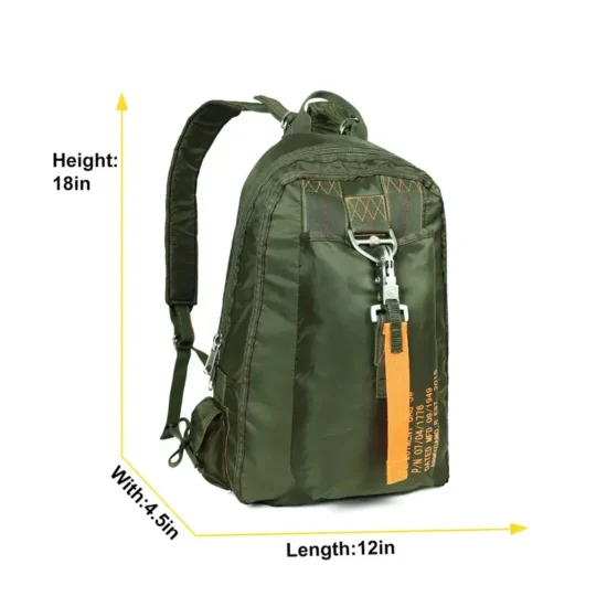OD Green parachute-style outdoor backpack