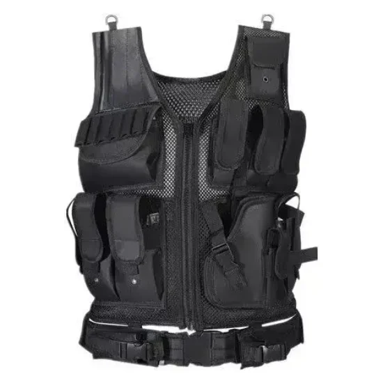 black police tactical vest
