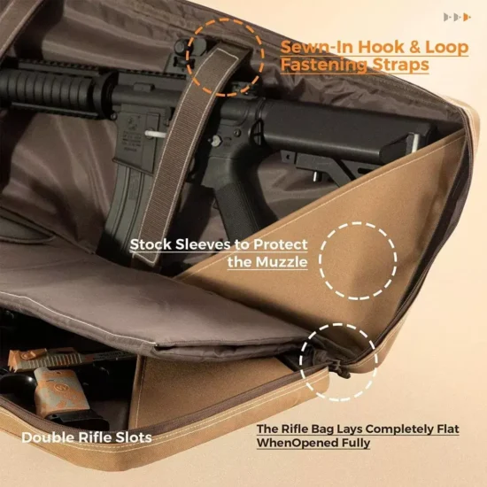 double rifle bag, opened