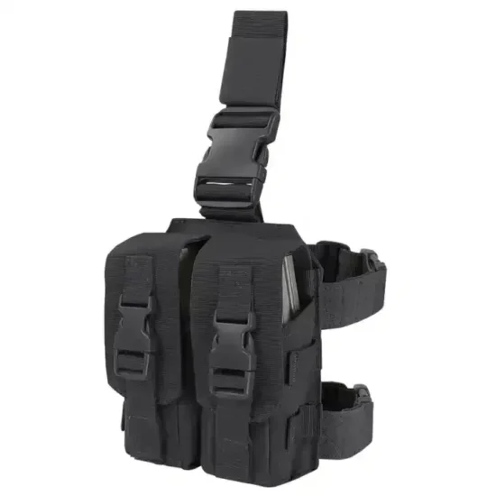 black tactical drop leg pouch