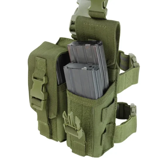 green drop leg double mag pouch