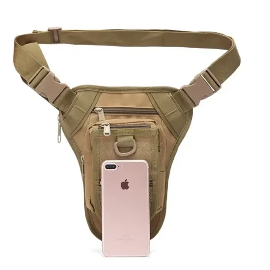 Tan Tactical Thigh Pouch – Front View