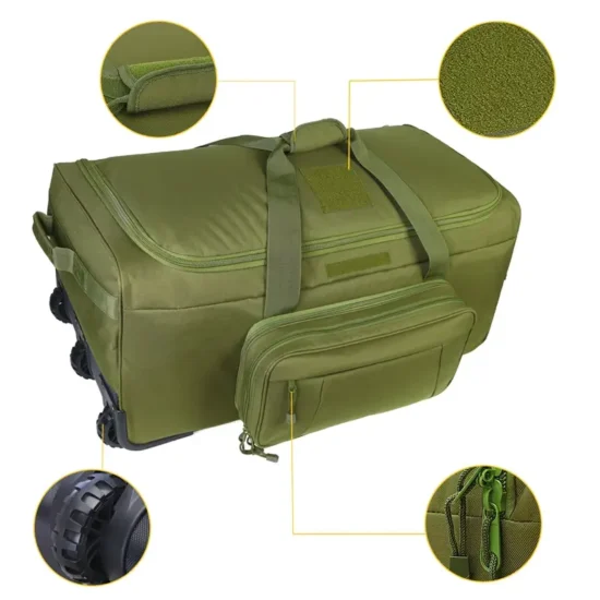 tactical duffle bag with wheels green
